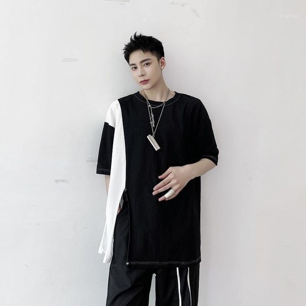men black white broken split short sleeve streetwear hip hop t-shirt male summer japan harajuku tees shirts1, White;black
men black white broken split short sleeve streetwear hip hop t-shirt male summer japan harajuku tees shirts1, White;black