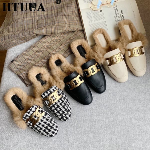 htuua autumn winter fur slippers women brand metal buckle flat mules shoes woman casual slides ladies slip on loafers sx4424 x1020, Black
htuua autumn winter fur slippers women brand metal buckle flat mules shoes woman casual slides ladies slip on loafers sx4424 x1020, Black