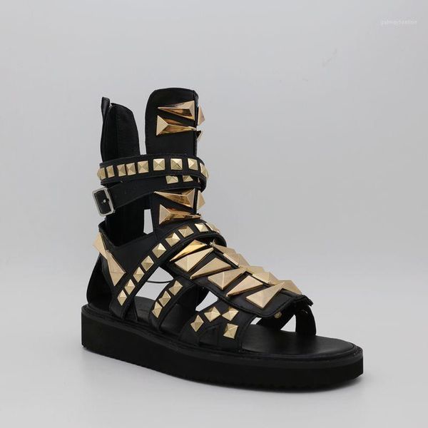 sandals mens gladiators rivets genuine leather high roman open toe beach shoes platform summer gold metal plus size1, Black
sandals mens gladiators rivets genuine leather high roman open toe beach shoes platform summer gold metal plus size1, Black