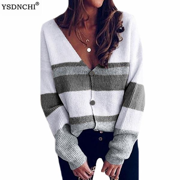 women's knits & tees ysdnchi striped v-neck cardigans 2021 knitwear autumn winter buttons oversize elegant lady sweaters large size, White
women's knits & tees ysdnchi striped v-neck cardigans 2021 knitwear autumn winter buttons oversize elegant lady sweaters large size, White
