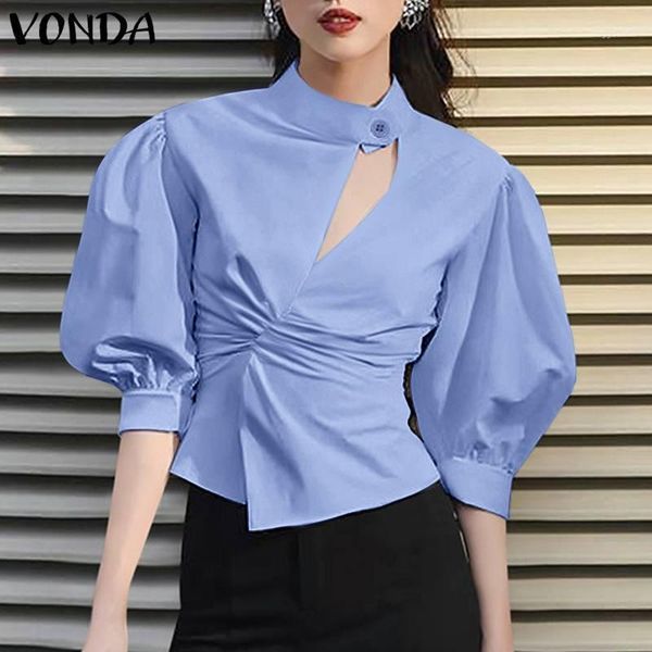 women's blouses & shirts women's casual puff sleeves solid 2021 vonda bohemian half sleeve button-up blouse party blusas feminina, White
women's blouses & shirts women's casual puff sleeves solid 2021 vonda bohemian half sleeve button-up blouse party blusas feminina, White