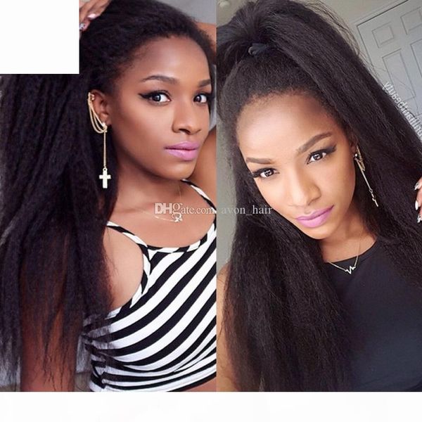 african american kinky straight human hair wigs brazilian 9a lace front wig coarse yaki glueless full lace wig for black woman, Black;brown
african american kinky straight human hair wigs brazilian 9a lace front wig coarse yaki glueless full lace wig for black woman, Black;brown