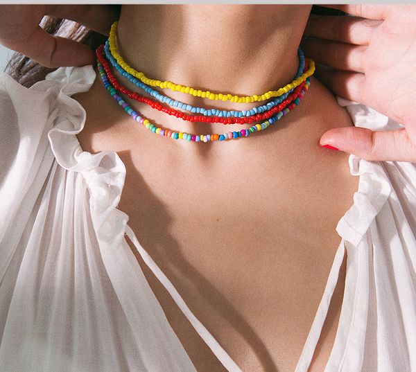 2020 factory direct fashion color rice bead color matching diy available personality spring summer necklace for woman, Silver
2020 factory direct fashion color rice bead color matching diy available personality spring summer necklace for woman, Silver