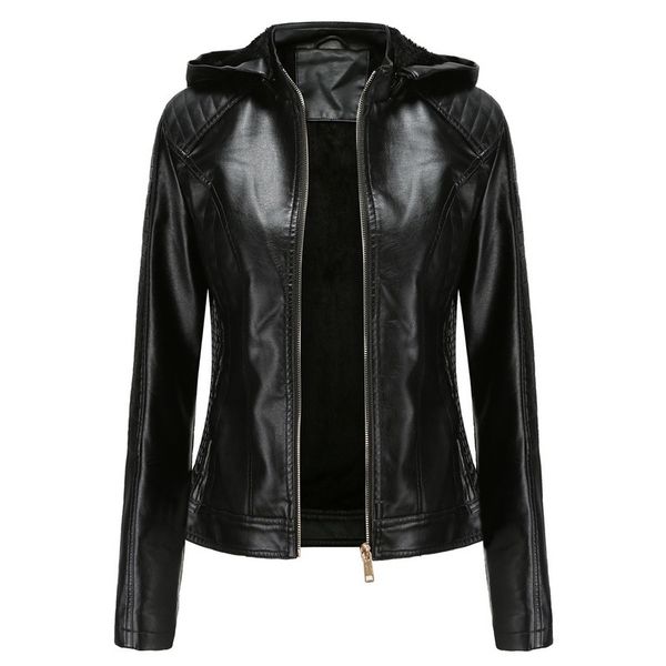 autumn and winter hooded velvet warm short fashion casual women leather jacket kg-139, Black
autumn and winter hooded velvet warm short fashion casual women leather jacket kg-139, Black