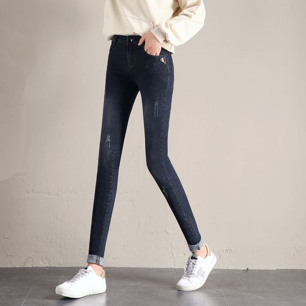 jeans women autumn high waist button 2020 new fly ankle length skinny leggy pencil pants lqxlsa 908 y1214, Blue 
jeans women autumn high waist button 2020 new fly ankle length skinny leggy pencil pants lqxlsa 908 y1214, Blue