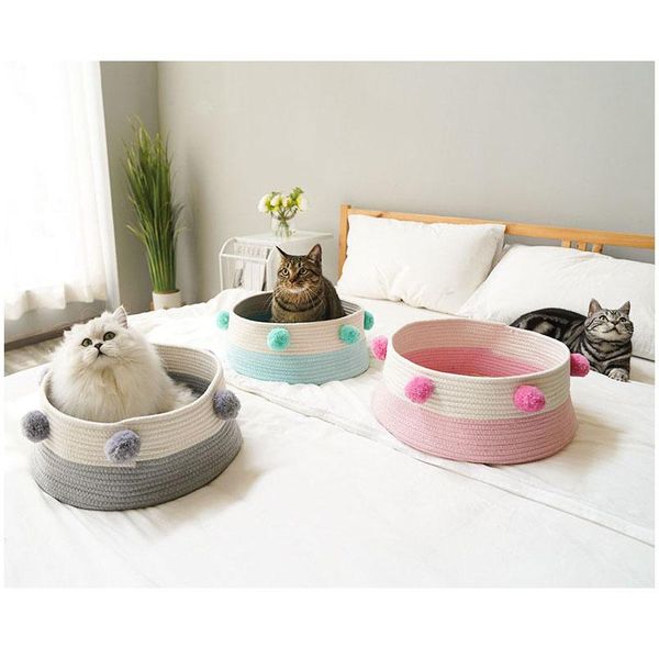 cat beds cotton thread knitted mats anti-scratch breathable puppy kitten basket mat soft washable summer round kennel pet house
cat beds cotton thread knitted mats anti-scratch breathable puppy kitten basket mat soft washable summer round kennel pet house