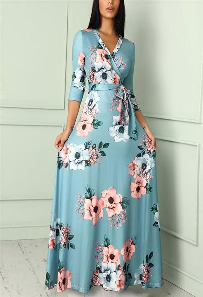 elegant women long dress three quarter sleeve v neck robe femme party vestidos oversize plus size women bandage maxi dress, Black;gray
elegant women long dress three quarter sleeve v neck robe femme party vestidos oversize plus size women bandage maxi dress, Black;gray