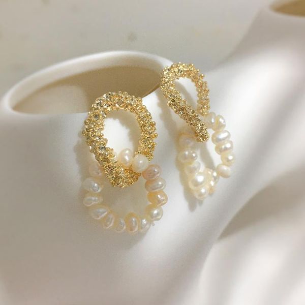 monlansher exquisite natural pearl circle drop earring gold color metal drop earrings fashion vintage earrings jewelry for women, Silver
monlansher exquisite natural pearl circle drop earring gold color metal drop earrings fashion vintage earrings jewelry for women, Silver
