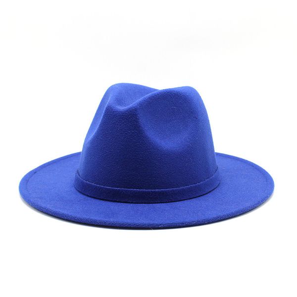 seioum men women wide brim wool felt jazz fedora hats british style trilby party formal panama cap black yellow dress hat 61cm c0123, Blue;gray
seioum men women wide brim wool felt jazz fedora hats british style trilby party formal panama cap black yellow dress hat 61cm c0123, Blue;gray