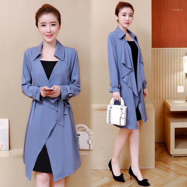 trench coat plus size casaco feminino windbreaker long coat women casual loose clothes overcoat abrigo mujer kj1491, Tan;black 
trench coat plus size casaco feminino windbreaker long coat women casual loose clothes overcoat abrigo mujer kj1491, Tan;black