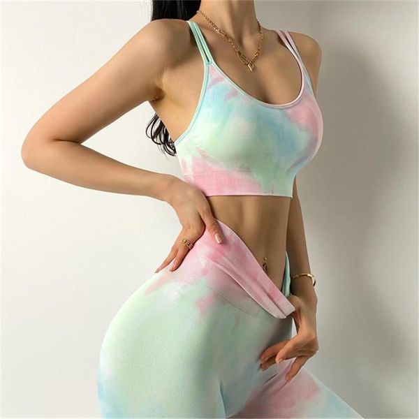 seamless tie-dyed sports bra women yoga crop gym halter workout tank beautiful back high elastic vest, White;black
seamless tie-dyed sports bra women yoga crop gym halter workout tank beautiful back high elastic vest, White;black