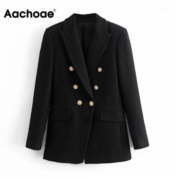 aachoae women office wear black tweed blazer coat 2020 double breasted vintage jacket female long sleeve pockets outerwear1, White;black
aachoae women office wear black tweed blazer coat 2020 double breasted vintage jacket female long sleeve pockets outerwear1, White;black