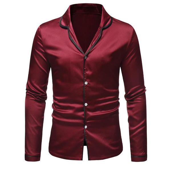wine red hit color silk satin shirt men 2020 spring new slim fit long sleeve mens dress shirts party business casual male shirt, White;black
wine red hit color silk satin shirt men 2020 spring new slim fit long sleeve mens dress shirts party business casual male shirt, White;black