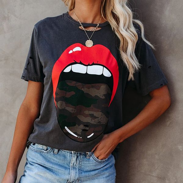 2021 new t-shirts women casual short sleeve camo lips t-shirt ladies chic o neck pullover female stylish street daily clothes f7i2, White
2021 new t-shirts women casual short sleeve camo lips t-shirt ladies chic o neck pullover female stylish street daily clothes f7i2, White