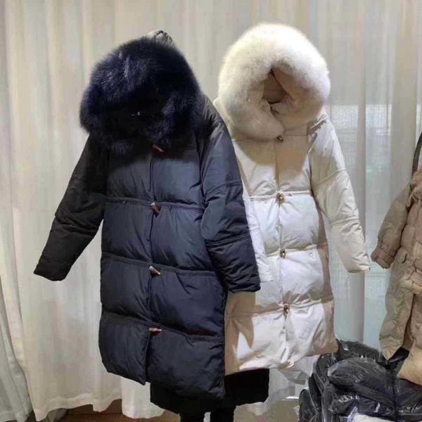 south korea fashion leisure long straight horn buckle down jacket whom over-the-knee warm heavy hair ins coat, Black
south korea fashion leisure long straight horn buckle down jacket whom over-the-knee warm heavy hair ins coat, Black