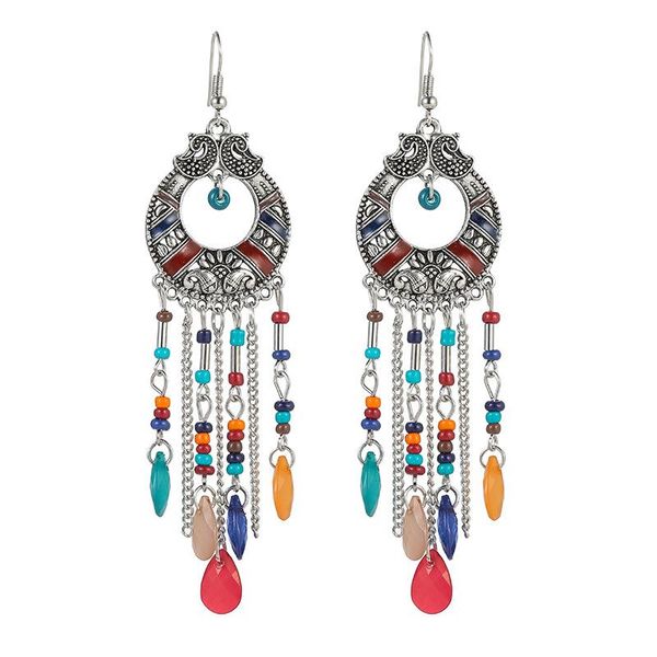 vintage bohemia crystal tassel long earrings for women bijoux handmade flower alloy ear fashion jewelry, Silver
vintage bohemia crystal tassel long earrings for women bijoux handmade flower alloy ear fashion jewelry, Silver
