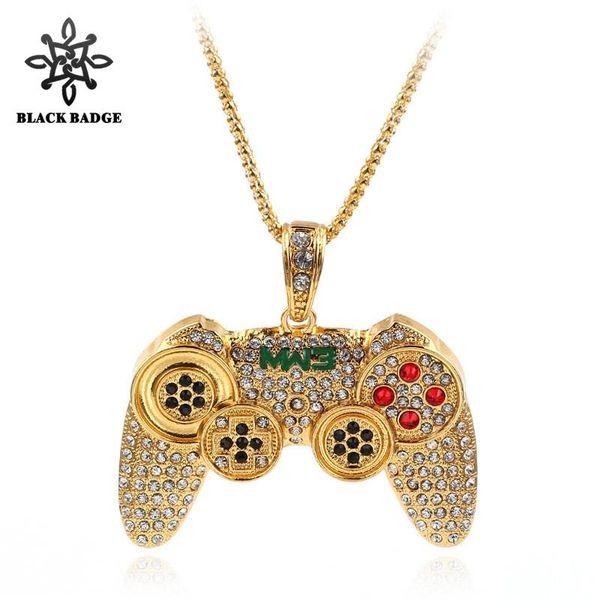 hip hop iced out game controller handle pendant necklace for women men gold color cz crystal rhinestone jewelry chain necklaces, Silver
hip hop iced out game controller handle pendant necklace for women men gold color cz crystal rhinestone jewelry chain necklaces, Silver