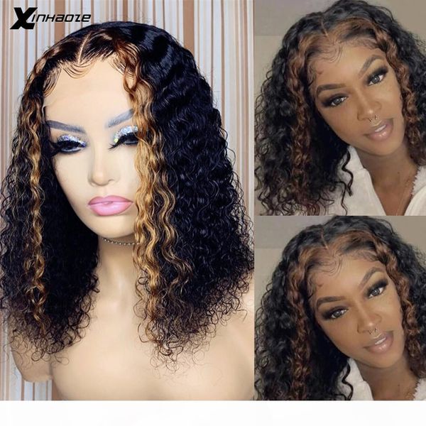 deep part lace front wigs deep wave highlight short bob human hair wigs for black women brazilian short wet and wave bob, Black;brown
deep part lace front wigs deep wave highlight short bob human hair wigs for black women brazilian short wet and wave bob, Black;brown