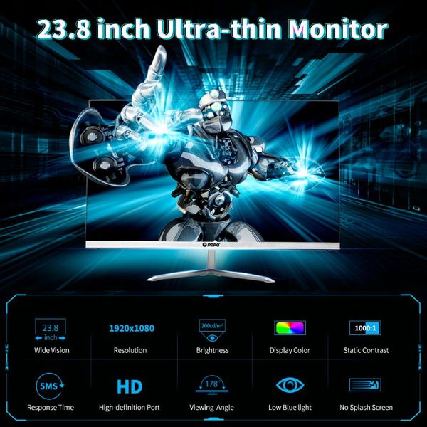 23.8 inch slim monitor hd 1080p ips screen 1920*1080 resolution 178° viewing angle low blue light eye-caring monitor eu/us plug
23.8 inch slim monitor hd 1080p ips screen 1920*1080 resolution 178° viewing angle low blue light eye-caring monitor eu/us plug