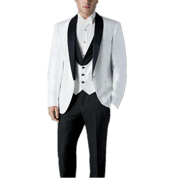 men's suits & blazers 3-piece set suit (jacket + pants vest) fashion shawl collar wedding groom dress support custom, White;black
men's suits & blazers 3-piece set suit (jacket + pants vest) fashion shawl collar wedding groom dress support custom, White;black