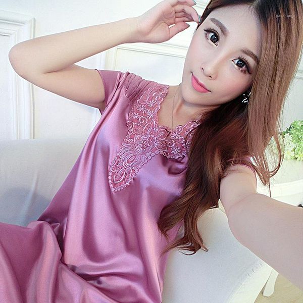 2020 satin night dress women faux silk night dress female pijamas skirt sleeping dress. nightwear sleepwear pyjamas1, Black;red
2020 satin night dress women faux silk night dress female pijamas skirt sleeping dress. nightwear sleepwear pyjamas1, Black;red