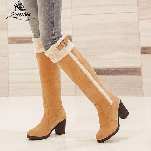 sgesvier knee-high boots winter shoes women warm fur plush snow boots women square thick heel shoes long size 34-43, Black
sgesvier knee-high boots winter shoes women warm fur plush snow boots women square thick heel shoes long size 34-43, Black