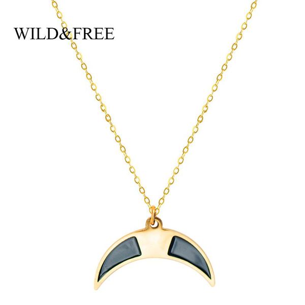 chains wild&vintage black enamel stainless steel necklaces crescent moon pendant necklace fashion jewelry for women christmas gift, Silver
chains wild&vintage black enamel stainless steel necklaces crescent moon pendant necklace fashion jewelry for women christmas gift, Silver