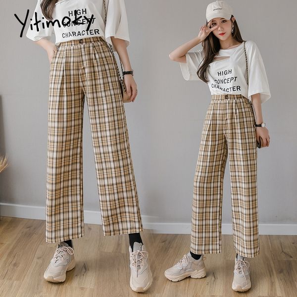 syiwidii vintage plaid pants elastic waist pants women high waist plus size wide leg pants casual female korean trousers women 201119, Black;white
syiwidii vintage plaid pants elastic waist pants women high waist plus size wide leg pants casual female korean trousers women 201119, Black;white