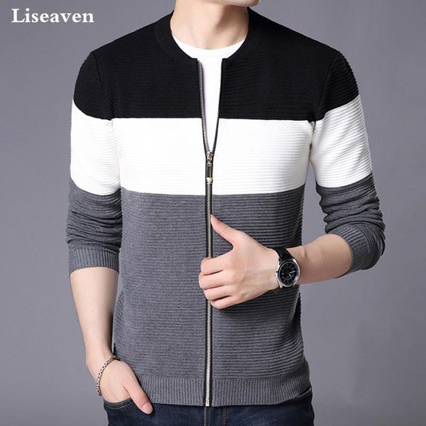 liseaven men's jacket new 2021 fashion long sleeve sweaters zipper knit sweater cardigans, White;black
liseaven men's jacket new 2021 fashion long sleeve sweaters zipper knit sweater cardigans, White;black