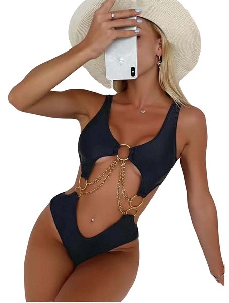 womens swimsuit, bikini swimwear, swimming beachwear one-piece black color chain decoration fashion hight waist cut swimsuits bikinis moda p, White;black
womens swimsuit, bikini swimwear, swimming beachwear one-piece black color chain decoration fashion hight waist cut swimsuits bikinis moda p, White;black