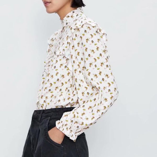women ruffle shirt spring 2020 new fashion long sleeve blouse modern lady cartoon animal print shirts1, White
women ruffle shirt spring 2020 new fashion long sleeve blouse modern lady cartoon animal print shirts1, White