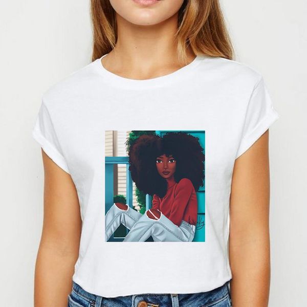 summer new fashion short sleeve round collar melanin black girl print t-shirt gym vogue casual oversize women's shirt, White
summer new fashion short sleeve round collar melanin black girl print t-shirt gym vogue casual oversize women's shirt, White