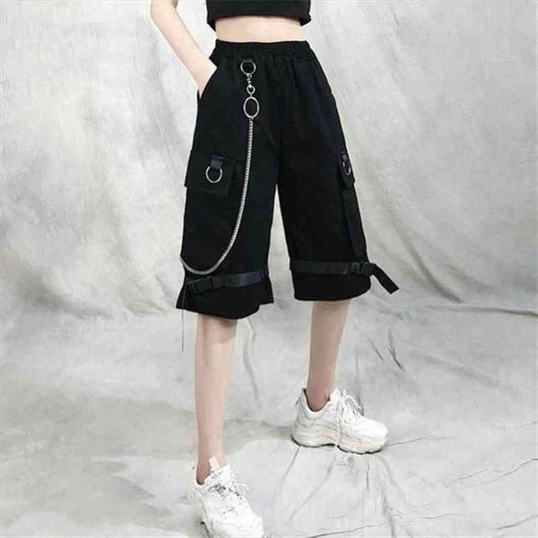 harajuku streetwear women casual harem shorts with chain solid black cargo cool fashion hip hop long trousers women, White;black
harajuku streetwear women casual harem shorts with chain solid black cargo cool fashion hip hop long trousers women, White;black