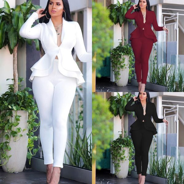 zh610 autumn and winter new suit autumn and winter new women's fashion long sleeve ruffled professional uniform casual two piece suit h, Gray
zh610 autumn and winter new suit autumn and winter new women's fashion long sleeve ruffled professional uniform casual two piece suit h, Gray
