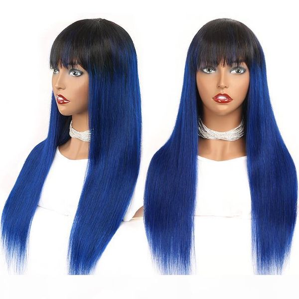 dark roots blue wig 100% natural human hair malaysian remy straight glueless wigs for black women colored 1b blue ombre non lace wig, Black;brown
dark roots blue wig 100% natural human hair malaysian remy straight glueless wigs for black women colored 1b blue ombre non lace wig, Black;brown