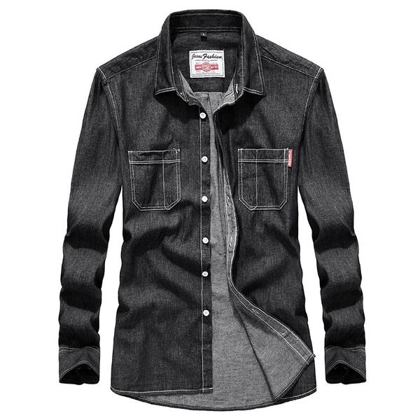 spring and autumn new 2020 denim men's cotton leisure long sleeve shirt 1917, White;black
spring and autumn new 2020 denim men's cotton leisure long sleeve shirt 1917, White;black