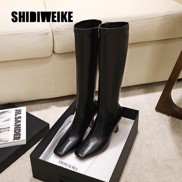 2020 fashion women's boots .5cm black block high heels thigh high boots autumn winter long square toe knee1
2020 fashion women's boots .5cm black block high heels thigh high boots autumn winter long square toe knee1