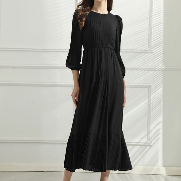 spring track new style elasticity thin temper long sleeve plied mid length dress women's clothes bnfd, Black;gray
spring track new style elasticity thin temper long sleeve plied mid length dress women's clothes bnfd, Black;gray