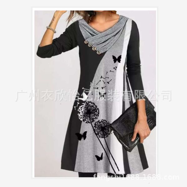autumn / winter dandelion print women's multi contrast long sleeve drs, Black;gray
autumn / winter dandelion print women's multi contrast long sleeve drs, Black;gray