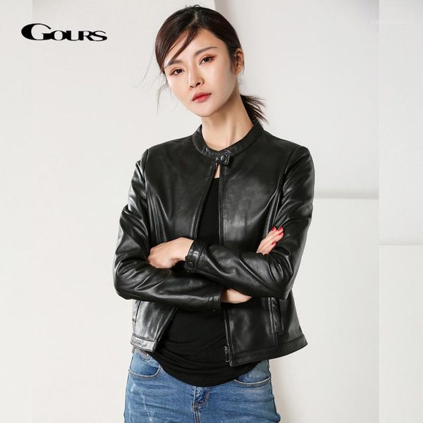 women's leather & faux gours women's genuine jackets spring classic fashion short motorcycle sheepskin jacket black punk style coa
women's leather & faux gours women's genuine jackets spring classic fashion short motorcycle sheepskin jacket black punk style coa