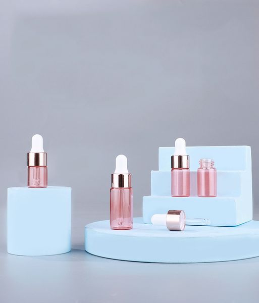 wholesale пустая мини-эфирная капельница масла 1 мл 2 мл 3 мл 5 мл розовое золото маленькие стеклянные флаконы dhl бесплатная доставка