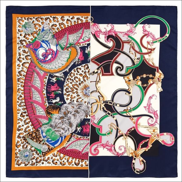 square silk scarf double-sided hand rolled edge scarf female foulard satin shawl scarfs 90*90cm square, Blue;gray
square silk scarf double-sided hand rolled edge scarf female foulard satin shawl scarfs 90*90cm square, Blue;gray