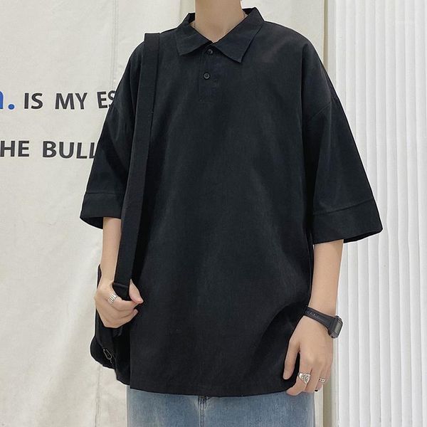 summer shirt men's fashion solid color casual lapel t-shirt men streetwear wild loose short-sleeved t shirt mens m-2xl1, White;black
summer shirt men's fashion solid color casual lapel t-shirt men streetwear wild loose short-sleeved t shirt mens m-2xl1, White;black