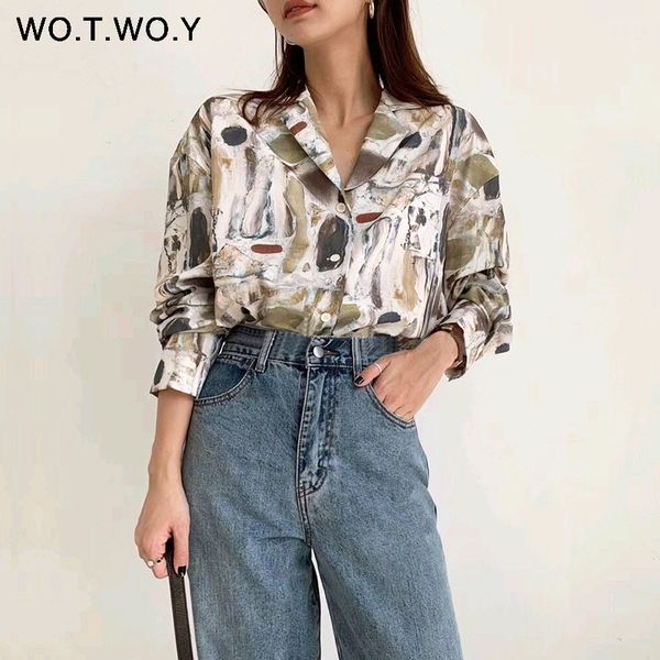 wotwoy spring summer women's blouses 2020 printing buttons turn down collar casual female shirts fashion woven #039;s women t200321, White
wotwoy spring summer women's blouses 2020 printing buttons turn down collar casual female shirts fashion woven #039;s women t200321, White
