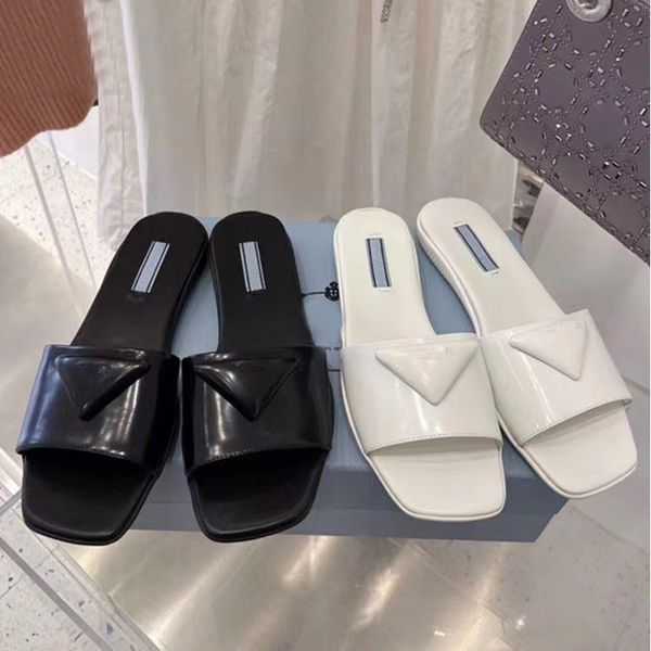 new women slippers designers loafers patent leather high heels inverted triangle logos sandals pure color flip flops letter flat slide styli, Black
new women slippers designers loafers patent leather high heels inverted triangle logos sandals pure color flip flops letter flat slide styli, Black