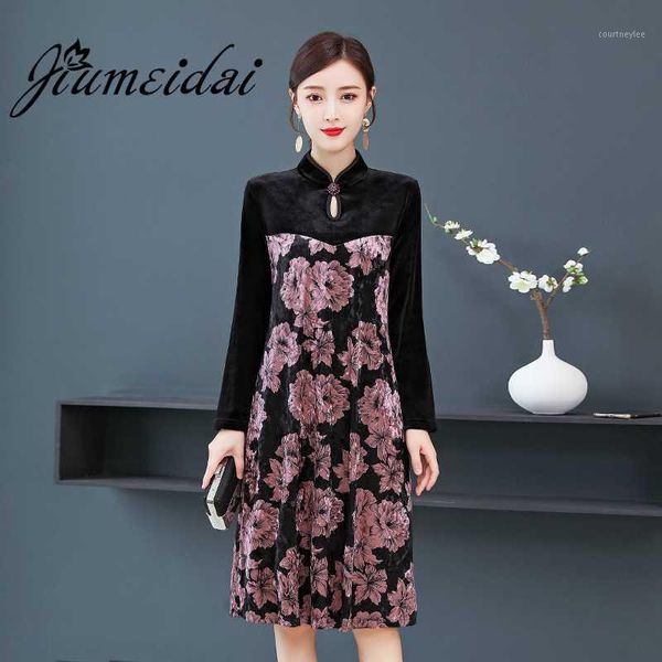 jiumeidai plus size chinese style vintage printed dress women's elegant stand collar long dresses female retro party cheongsam1, Black;gray
jiumeidai plus size chinese style vintage printed dress women's elegant stand collar long dresses female retro party cheongsam1, Black;gray