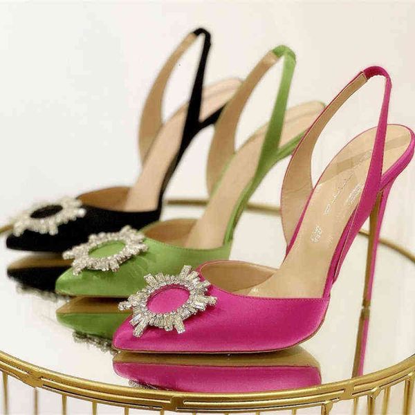 woman's fashion classic sandals crystal-embellished satin pumps slingback pointed thin heel high-heeled single shoes, Black
woman's fashion classic sandals crystal-embellished satin pumps slingback pointed thin heel high-heeled single shoes, Black