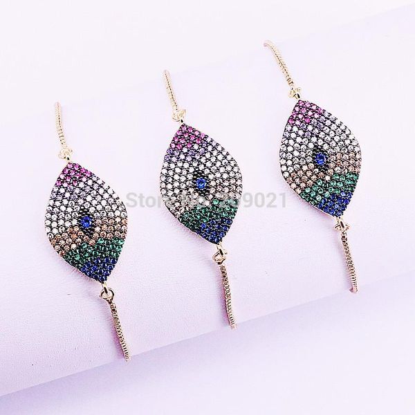 8pcs new fashion multi-color cz cubic zirconia eye design connector bracelets for women adjustable slid chain, Black
8pcs new fashion multi-color cz cubic zirconia eye design connector bracelets for women adjustable slid chain, Black