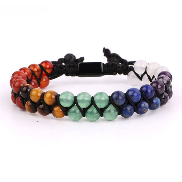 unqiue design natural stone braided beads bracelet bangle 7 charka lava stone energy lucky men women jewelry gift, Black
unqiue design natural stone braided beads bracelet bangle 7 charka lava stone energy lucky men women jewelry gift, Black