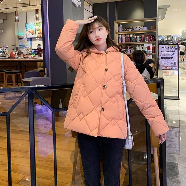 women casual single breasted warm parka coat new fashion short hooded parka female office lady1, Black 
women casual single breasted warm parka coat new fashion short hooded parka female office lady1, Black